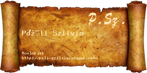 Péli Szilvia névjegykártya